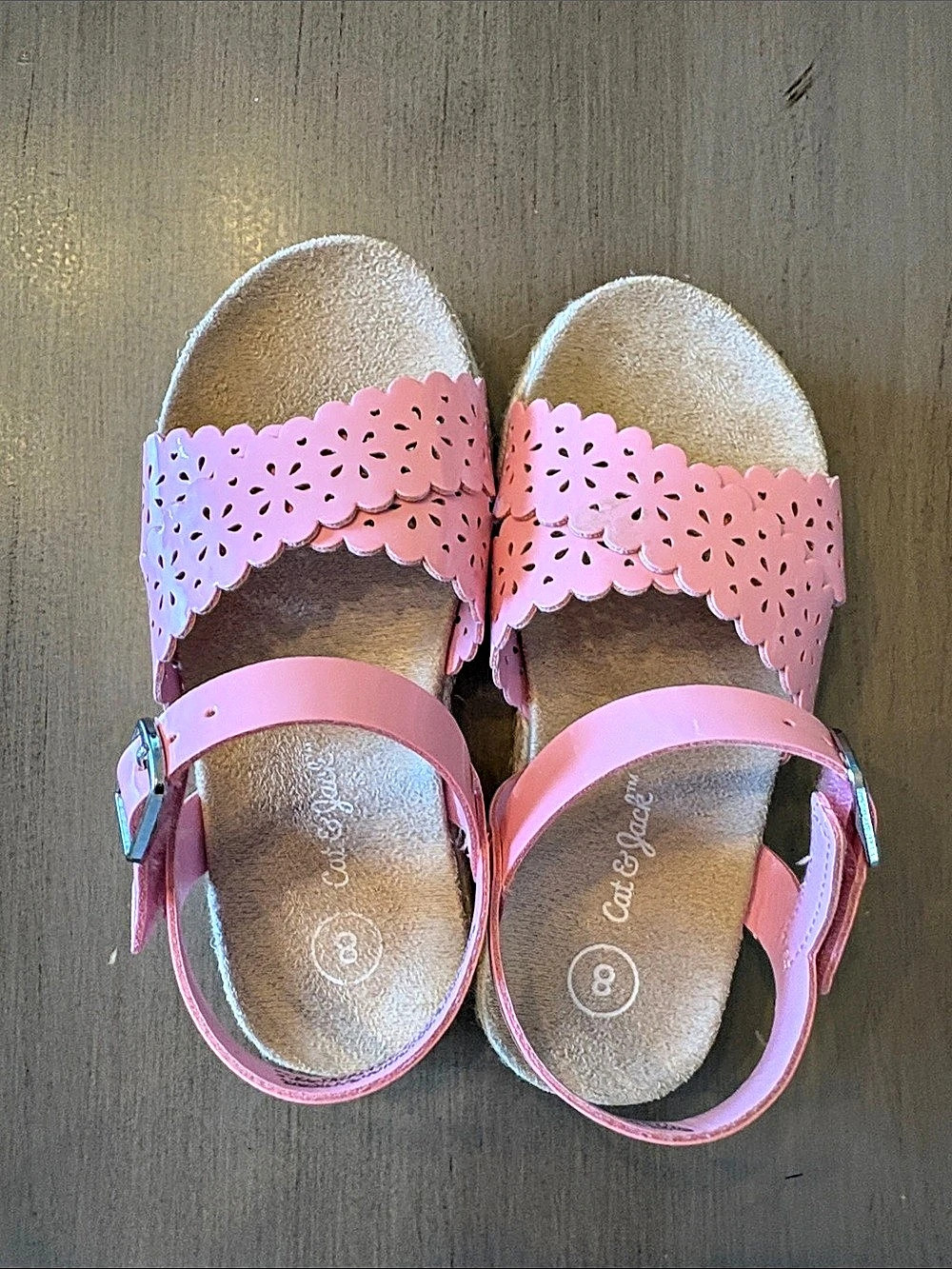 NWOT Cat & Jack Little Girls Pink Floral Sandals - 8